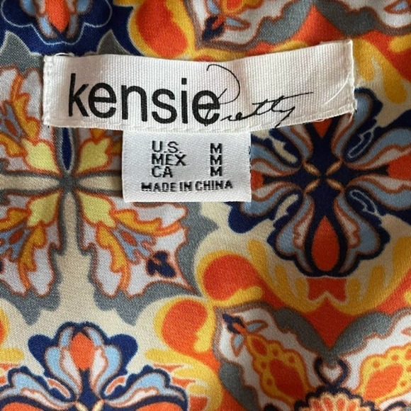 KENSIE Tie Front Ruffle Animal and Floral dress Size M - Picture 6 of 8